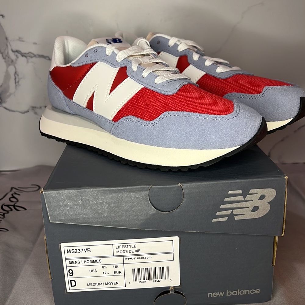 Mens NIB New Balance 237 red and blue size 9 - Picture 3 of 16